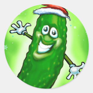 kerstkaartje ronde sticker
