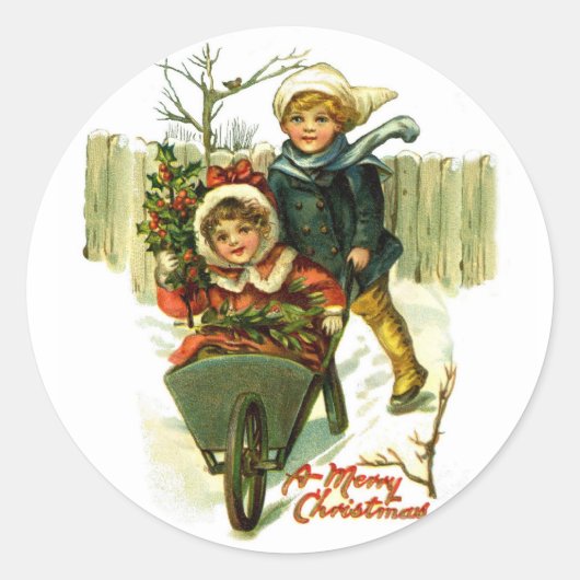  kerstkaartjes ronde sticker (Voorkant)