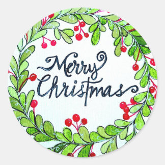 kerstkaartjes ronde sticker