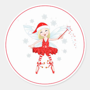 kerstkaartjes ronde sticker