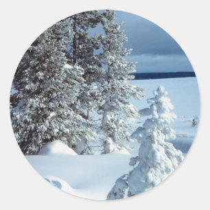 kerstkaartjes ronde sticker