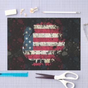 Kerstkaas Kalkoen Met Amerikaanse Vlag Tissuepapier