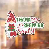 Kerstkabouter Bedankt voor winkelen bij kleine bed Raamsticker (Vel 2)