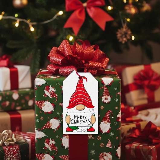 Kerstkabouter Cadeaulabel