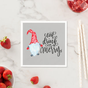 Kerstkabouter Eet Drink Wees Vrolijk Servet