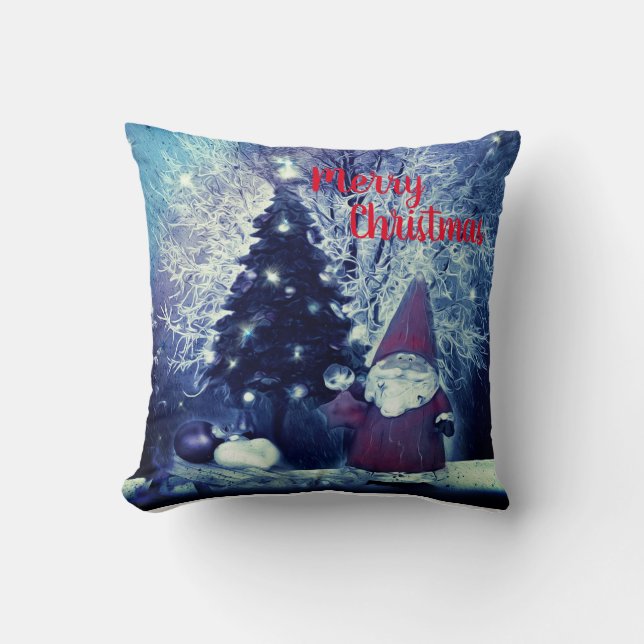 Kerstkabouter en kerstboom kussen (Voorkant)