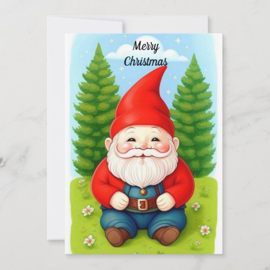 Kerstkabouter Feestdagenkaart (Voorkant)