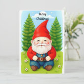 Kerstkabouter Feestdagenkaart (Staand voorkant)