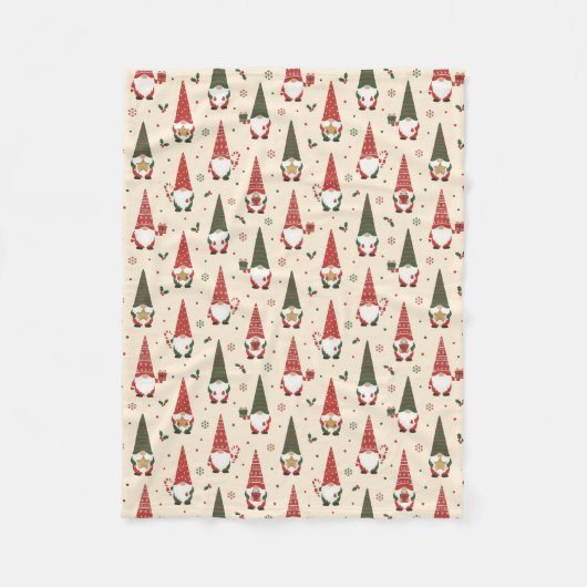 Kerstkabouter Feestpatroon Fleece Deken (Voorkant)