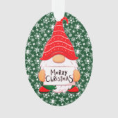 Kerstkabouter gepersonaliseerd ornament (voorkant)