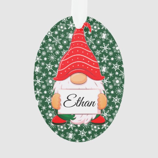 Kerstkabouter gepersonaliseerd ornament (achterkant)