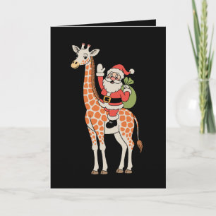 Kerstkabouter Giraffe Kerst Familie Xmas Vakantie Kaart