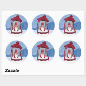 Kerstkabouter in lantaarn sticker (Vel)