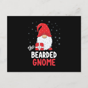 Kerstkabouter met baard en knuffelig briefkaart