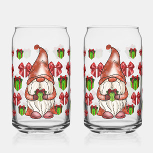Kerstkabouter met cadeau Festief Blikvorm Glas