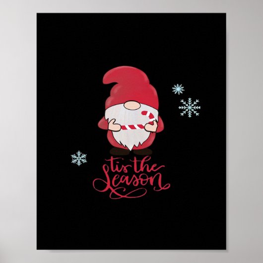 Kerstkabouter met snoepstok poster (Voorkant)