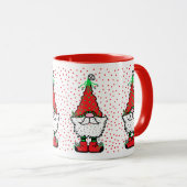 Kerstkabouter mok met rode accenten (Voorkant rechts)