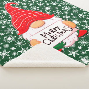Kerstkabouter sherpa deken