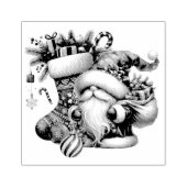 Kerstkabouter, Soksokken en Cadeaus Rubberstempel (Afrduk)