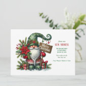 Kerstkabouter Vakantie verhuisbericht  Kaart (Staand voorkant)