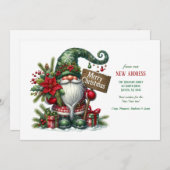 Kerstkabouter Vakantie verhuisbericht  Kaart (Voorkant / Achterkant)