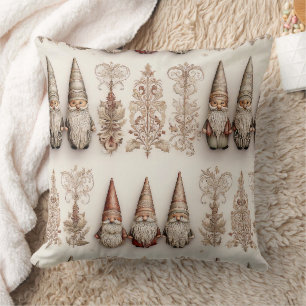 Kerstkabouter Vintage Waterverf Holiday Patroon Kussen