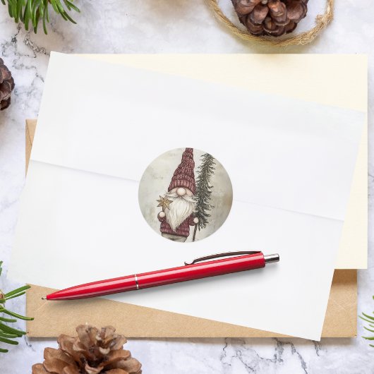 Kerstkabouter voor de feestdagen ronde sticker