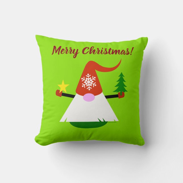 Kerstkabouter Worp Kussen (Voorkant)