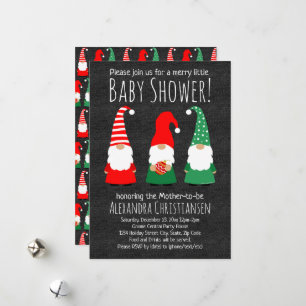 Kerstkabouters Cute Baby Shower Uitnodiging