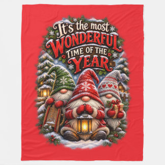 Kerstkabouters Fleece Deken