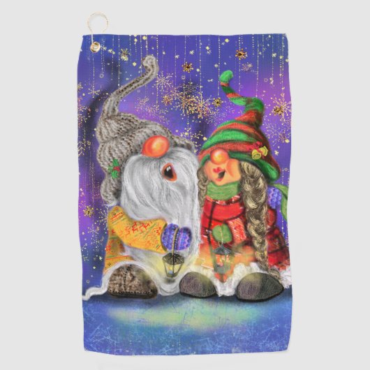 Kerstkabouters Golfhanddoek (Voorkant)