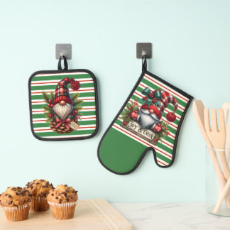 Kerstkabouters Ovenwant & Pannenlap Set