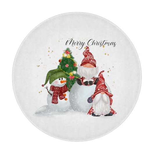 Kerstkabouters Snijplank (Voorkant)