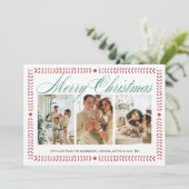 Kerstkader Rood Foto Kerstkaart (Staand voorkant)