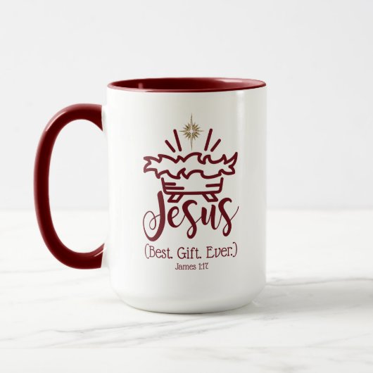 KERSTKADO MET JESUS BESTE CADEAU OOIT Rode Schrift Mok (Links)