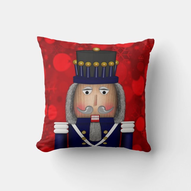 kerstkakkerkraker Face, Blauwe-Square Pillow Kussen (Voorkant)