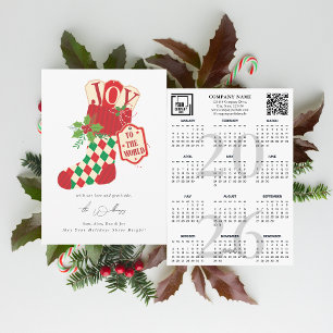 Kerstkalender 2026 'Vreugde voor de Wereld Rustiek Feestdagenkaart