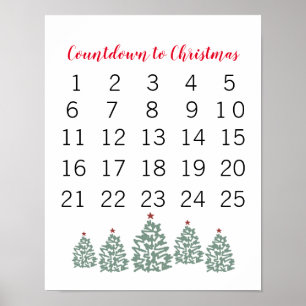 Kerstkalender Aftellen naar Kerstmis Poster