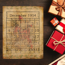 Kerstkalender scrapbookpapier uit het verleden