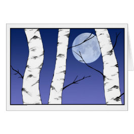 kerstkalk solstice Birches Blank Kaart
