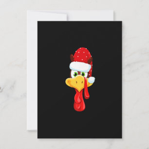 Kerstkalkoen Gezicht Prettig Kerstfeest Gelukkig D Kaart