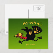 Kerstkalkoen loopt weg! feestdagenkaart (Voorkant / Achterkant)