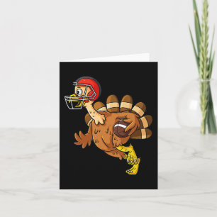 Kerstkalkoen terugrennend voetbal jongens kind kaart