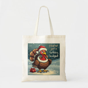 kerstkalkoen tote bag