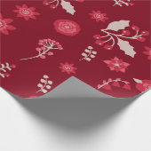 Kerstkalveren en kersen cadeaupapier (Hoek)