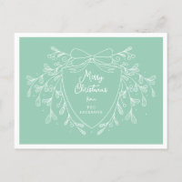 Kerstkam met maretak munt en wit