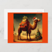 Kerstkameel 1 feestdagenkaart (Voorkant / Achterkant)
