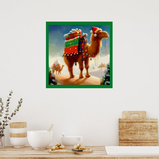 Kerstkameel 2 poster (Keuken)
