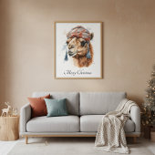 Kerstkameel, aanpasbaar poster