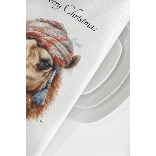 Kerstkameel, aanpasbaar theedoek